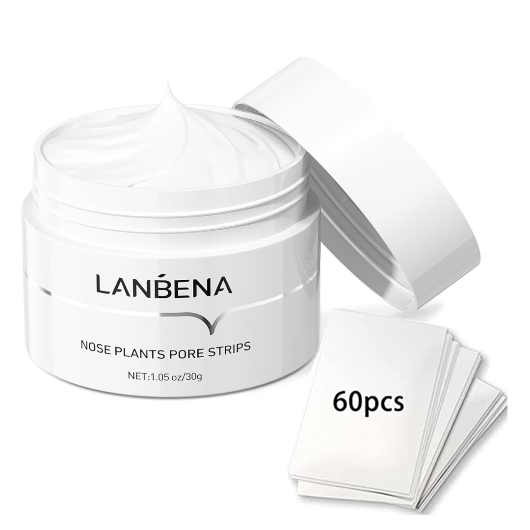 Lanbena - Mascarilla Exfoliante de Poros con Extracto de Aloe Vera para Eliminar Puntos Negros con 60 Tiras