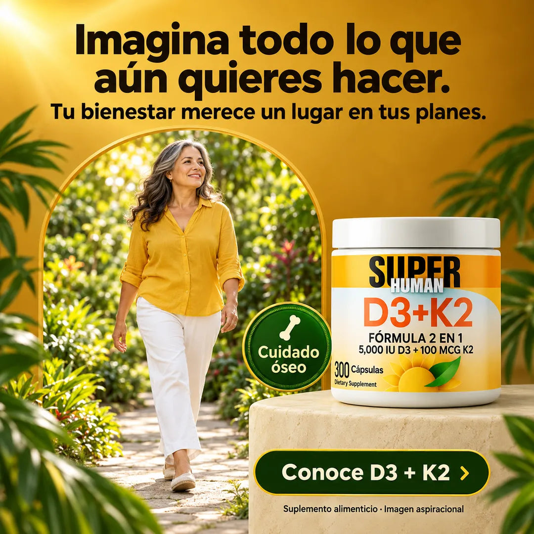 Vitamina D3 + K2 - Cápsulas de Fortalecimiento Óseo y Articular de 5000 IU D3 + 100 MCG K2 (300 Cápsulas) - SuperHuman™