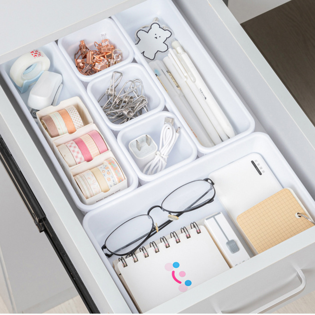 Set de 2 Juegos de Organizadores para Cajones Cajas De Almacenaje Cest