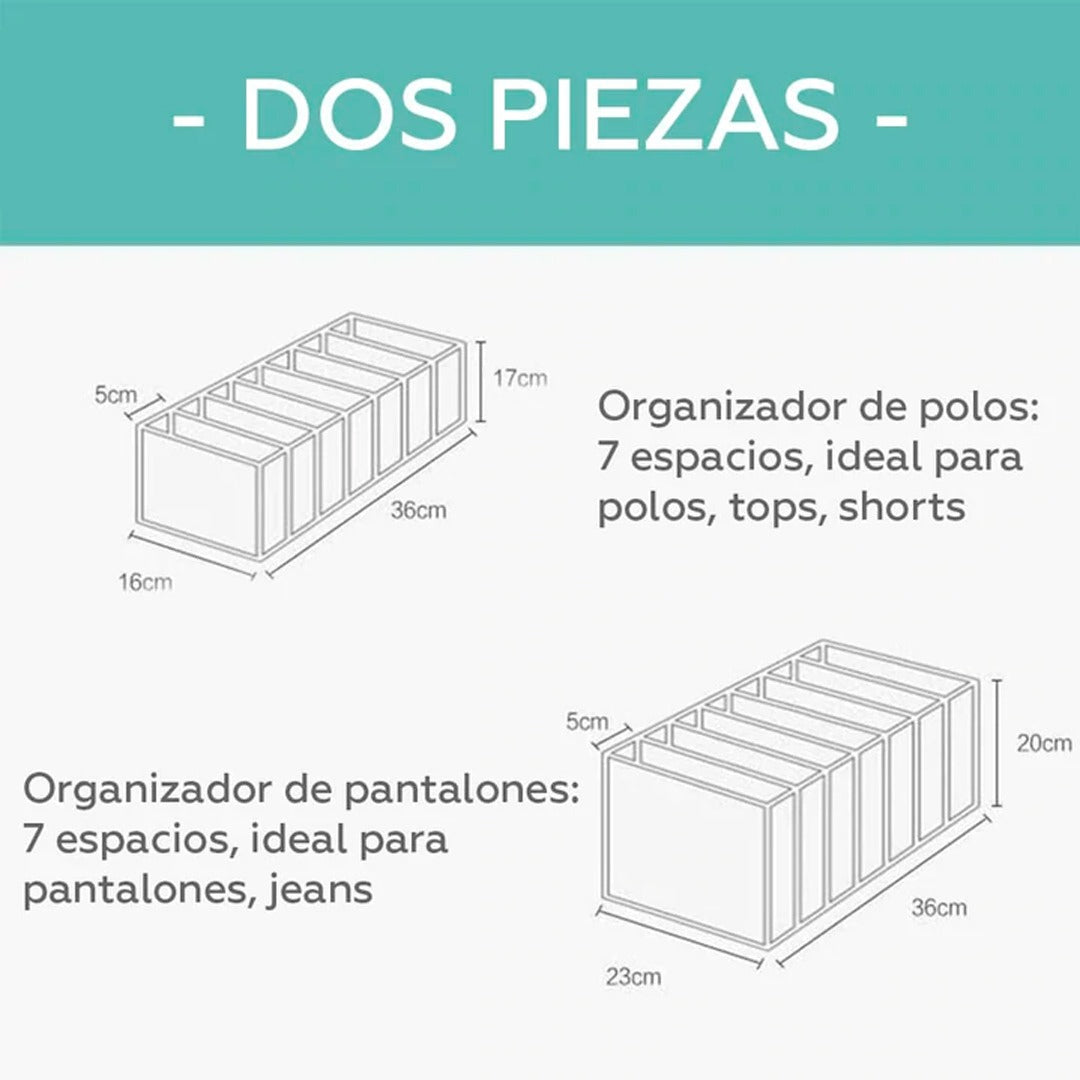 ClosetOrganizer™ - Set de 2 Organizadores de Polos & Pantalones