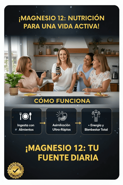 Magnesio 12 en 1 Complex – Cápsulas para Energía, Relajación Muscular y Bienestar Integral (120 Cápsulas) – SuperHuman™