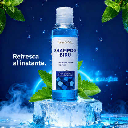 Shampoo Biru™ Anticaspa con Menta y Té Verde – Purifica y Refresca el Cuero Cabelludo - IdeasLabCo™