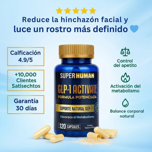 GLP-1 Activate – Fórmula Natural Potenciada para Control del Apetito, Activación del Metabolismo y Pérdida de Peso (120 cápsulas) – SuperHuman™