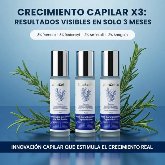 Crecimiento Capilar X3 – Sérum para Crecimiento Capilar Roll-on (Pack 3 Roll-on de 10ml c/u)