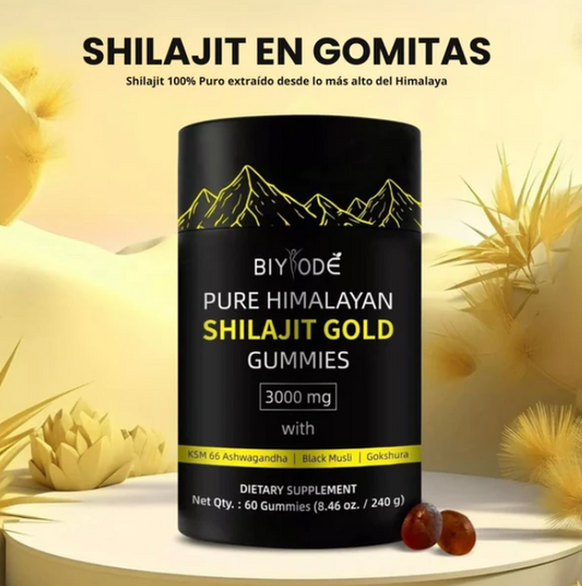 Gomitas de Shilajit 100% Puro del Himalaya (Pack de 60 Gomitas)