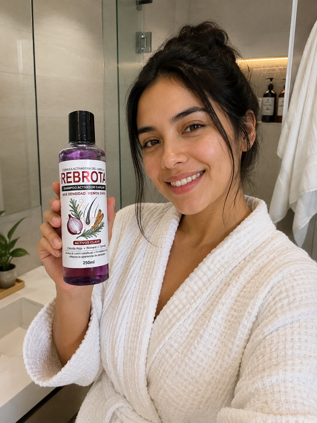 Shampoo de Cebolla REBROTA – Fortalecimiento Capilar y Control de Caída con Romero y Canela