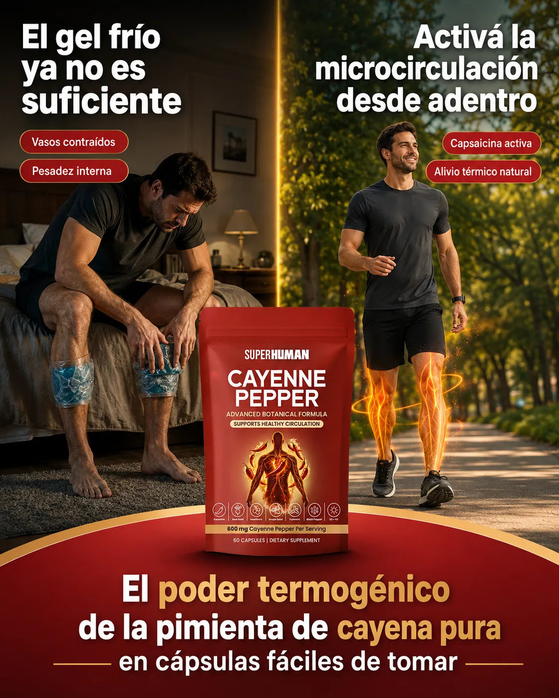 Cayenne Pepper – Suplemento Botánico para Circulación Saludable (60 Cápsulas) SuperHuman