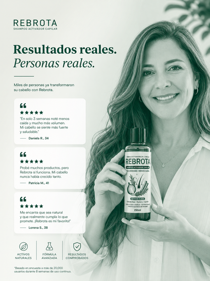 Shampoo de Cebolla REBROTA – Fortalecimiento Capilar y Control de Caída con Romero y Canela