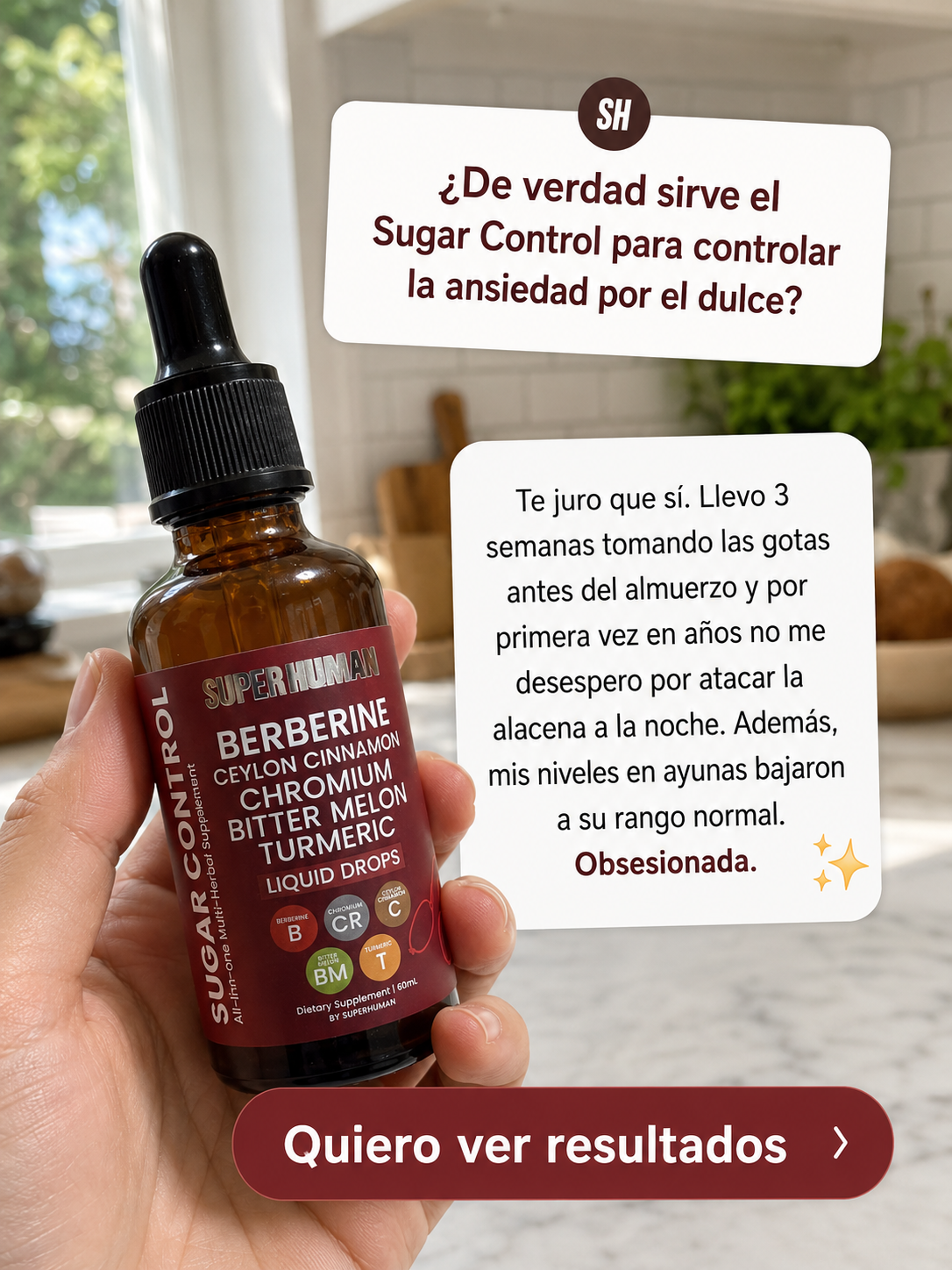 SUGAR CONTROL - Gotas Líquidas de Berberina y Cúrcuma (30 ml)