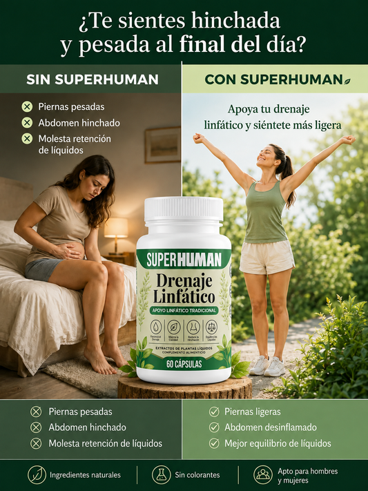 Suplemento Natural para Hígado y Drenaje Linfático (60 cápsulas) SUPER HUMAN