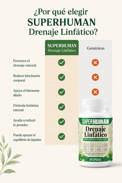 Suplemento Natural para Hígado y Drenaje Linfático (60 cápsulas) SUPER HUMAN