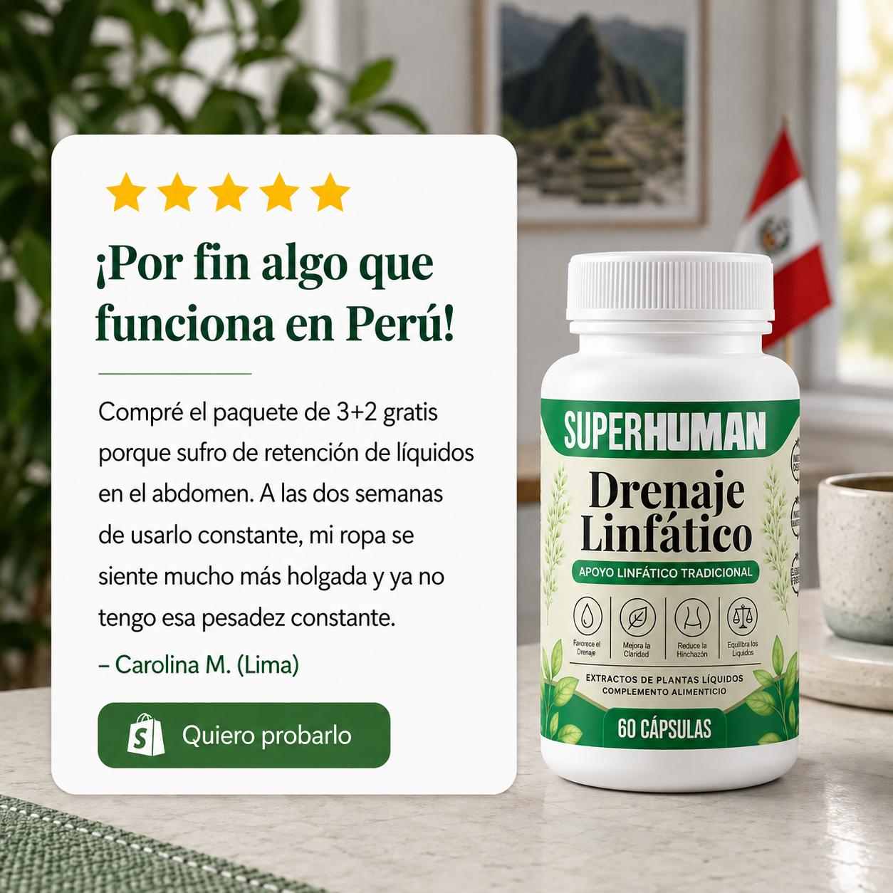 Suplemento Natural para Hígado y Drenaje Linfático (60 cápsulas) SUPER HUMAN