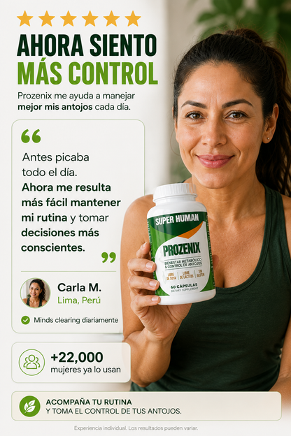 Prozenix Pro Lipozem Capsules – Cápsulas Metabólicas para Control de Antojos y Bienestar Metabólico (60 Cápsulas) – SuperHuman™