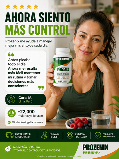Prozenix Pro Lipozem Capsules – Cápsulas Metabólicas para Control de Antojos y Bienestar Metabólico (60 Cápsulas) – SuperHuman™