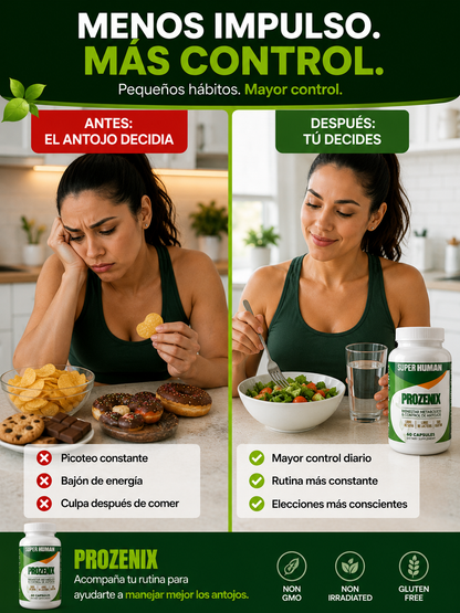 Prozenix Pro Lipozem Capsules – Cápsulas Metabólicas para Control de Antojos y Bienestar Metabólico (60 Cápsulas) – SuperHuman™