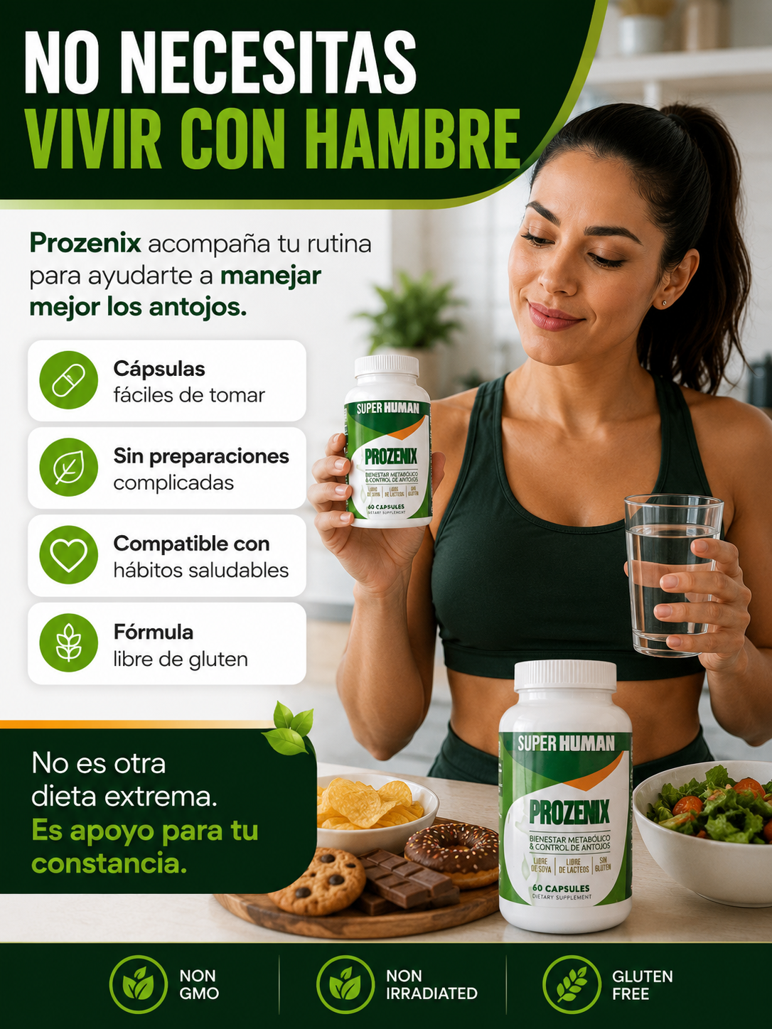 Prozenix Pro Lipozem Capsules – Cápsulas Metabólicas para Control de Antojos y Bienestar Metabólico (60 Cápsulas) – SuperHuman™