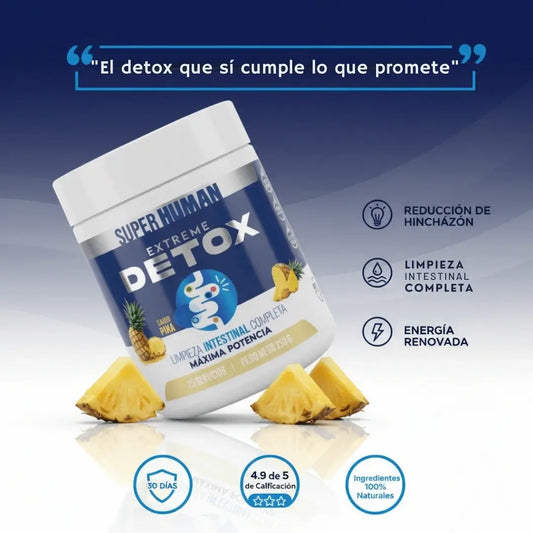 Extreme Detox Colon Cleanse - Detox Natural con Probióticos para Limpieza Intestinal Completa y Reducción de Hinchazón (250 g) – SuperHuman™
