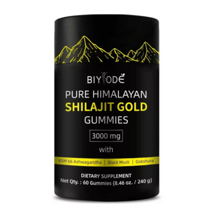 Gomitas de Shilajit 100% Puro del Himalaya (Pack de 60 Gomitas)