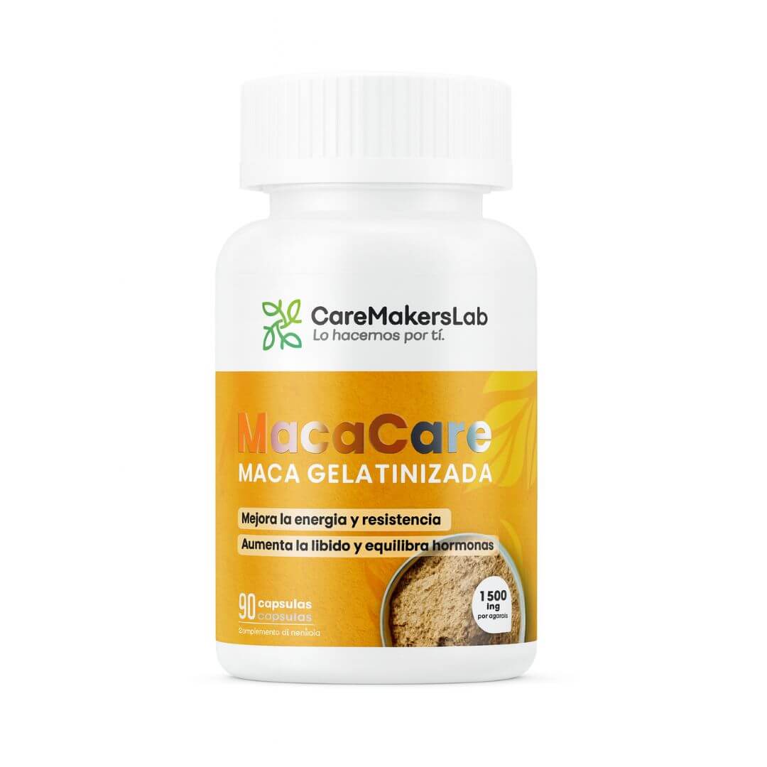 MacaCare™ – Cápsulas de Maca Gelatinizada  para un Equilibrio Hormonal, Aumento de Libido, Mayor Energía y Resistencia (90 cápsulas/ 1500 mg por servicico) CareMakersLab