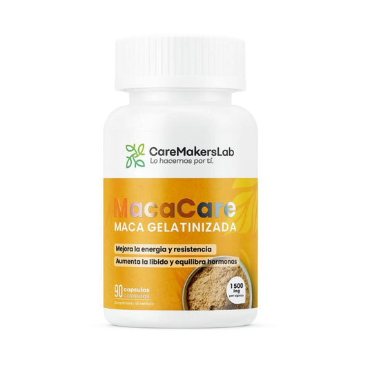 MacaCare™ – Cápsulas de Maca Gelatinizada  para un Equilibrio Hormonal, Aumento de Libido, Mayor Energía y Resistencia (90 cápsulas/ 1500 mg por servicico) CareMakersLab