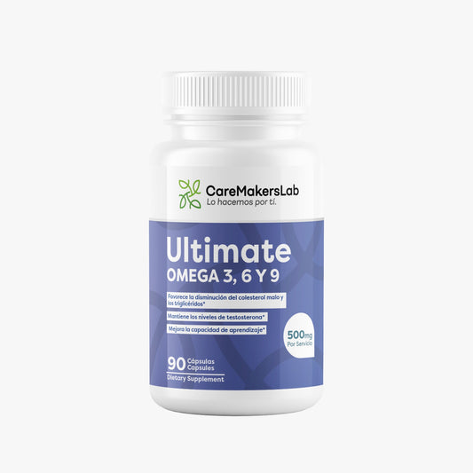 Ultimate Omega™ – Cápsulas de Omega 3, 6 y 9 – Colesterol y Triglicéridos, Testosterona y Función Cognitiva (90 cápsulas / 500 mg por servicio) CareMakersLab