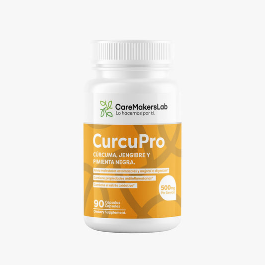 CurcuPro™ – Cápsulas de Cúrcuma, Jengibre y Pimienta Negra – Digestión, Bienestar y Defensa Antioxidante (90 cápsulas / 500 mg por servicio)- CareMakersLab