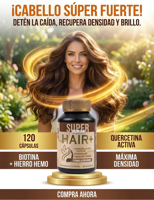 Hair+ | Crecimiento y Densidad con Biotina y Hierro Hemo (120 Cáps.)
