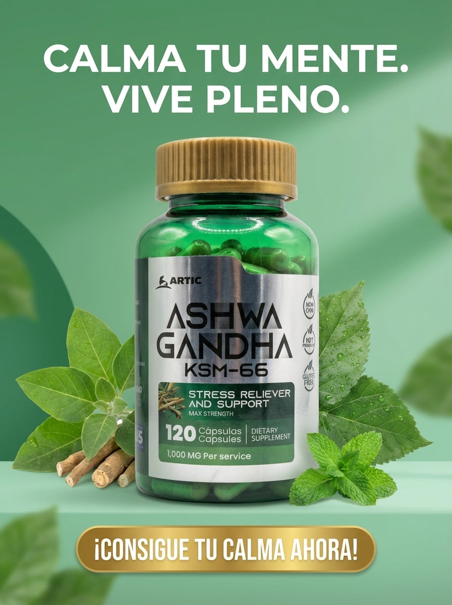 Ashwagandha KSM-66 – Bienestar, Estrés y Energía Natural (120 Cápsulas)