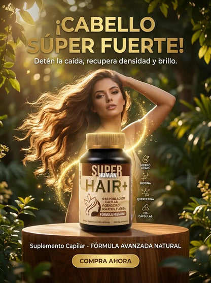 Hair+ | Crecimiento y Densidad con Biotina y Hierro Hemo (120 Cáps.)