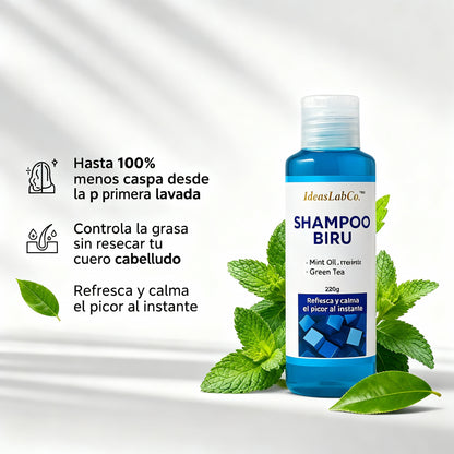 Shampoo Biru™ Anticaspa con Menta y Té Verde – Purifica y Refresca el Cuero Cabelludo - IdeasLabCo™