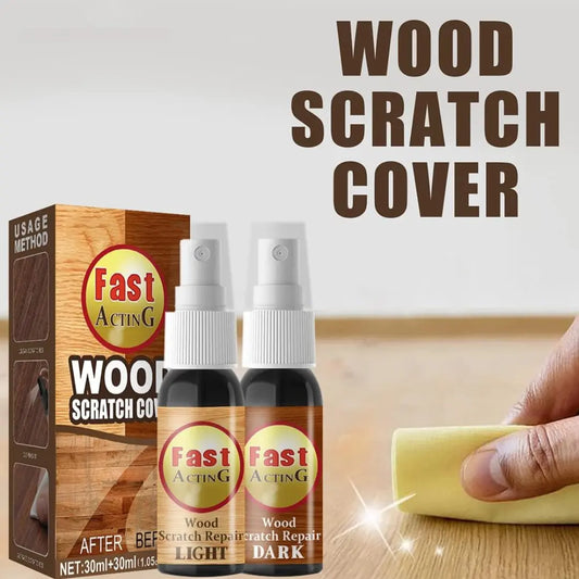 Wood Scratch Cover - Kit de 2 Sprays para Reparación y Restauración de Pisos y Muebles de Madera