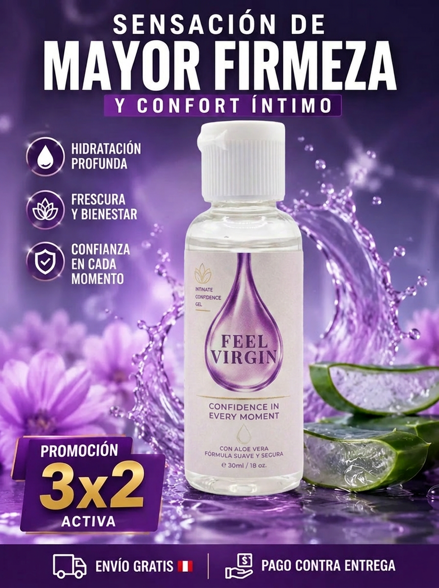 FEEL VIRGIN – Gel Íntimo Reafirmante e Hidratante con Aloe Vera y Ácido Hialurónico (30 mL)