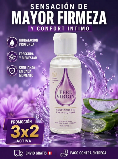FEEL VIRGIN – Gel Íntimo Reafirmante e Hidratante con Aloe Vera y Ácido Hialurónico (30 mL)