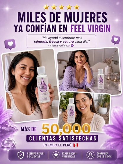 FEEL VIRGIN – Gel Íntimo Reafirmante e Hidratante con Aloe Vera y Ácido Hialurónico (30 mL)