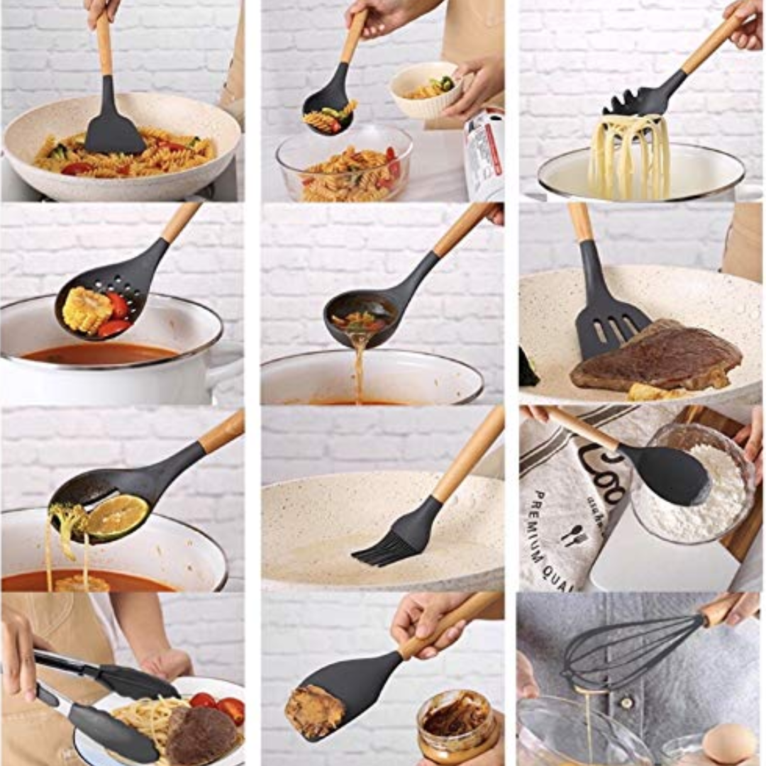 Set de Utensilios para Cocina y Repostería de Silicona