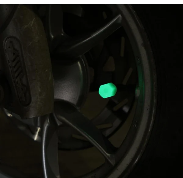 Set de 4 Tapones Universales Fluorescentes para Llantas de Auto, imagen 2