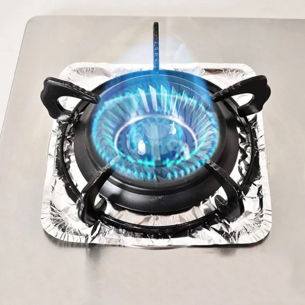 Pack de 12 Protectores de Aluminio para Hornilla de Cocina, imagen 2