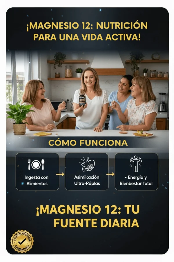 Magnesio 12 en 1 Complex – Cápsulas para Energía, Relajación Muscular y Bienestar Integral (120 Cápsulas) – SuperHuman™, imagen 5