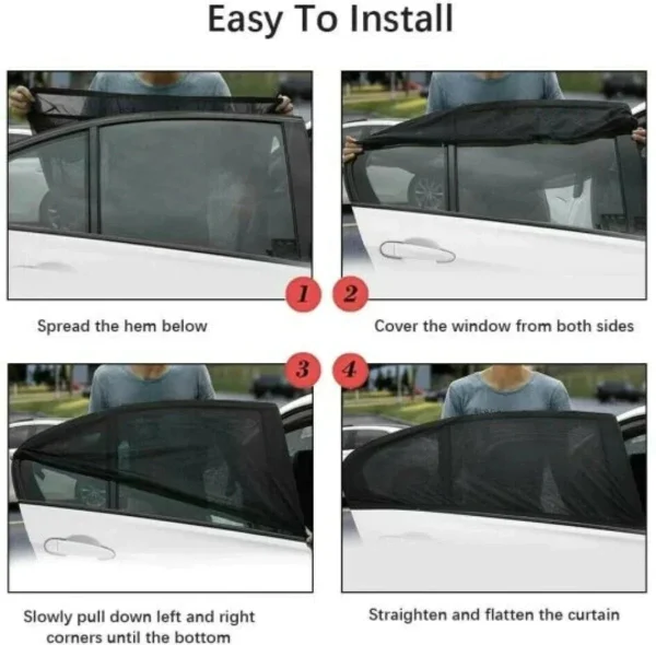 Set de 4 Tapasoles de Malla para Ventana de Auto, imagen 3