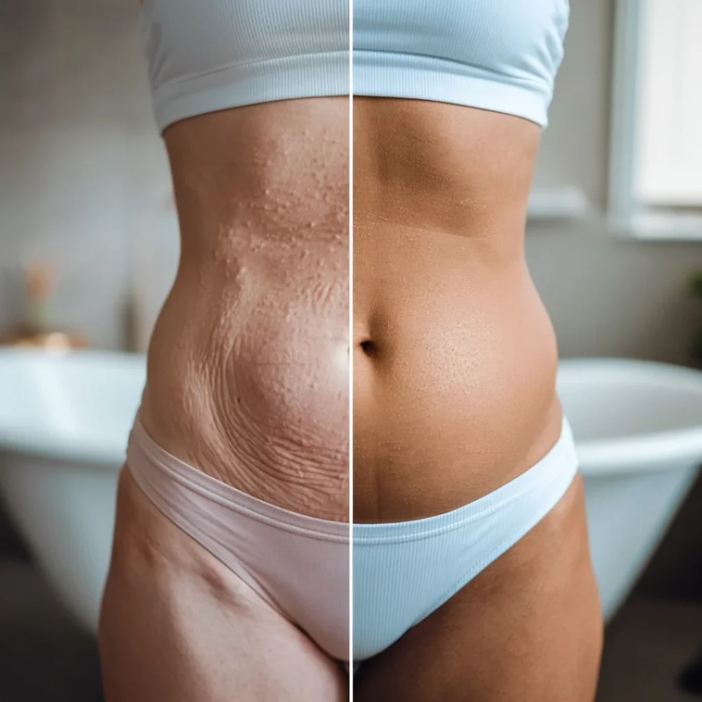 ¡Reafirma y revitaliza tu piel con Aceite Corporal Magic™! – Antes
