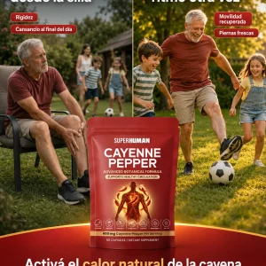 Cayenne Pepper – Suplemento Botánico para Circulación Saludable (60 Cápsulas) SuperHuman
