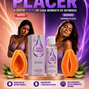 FEEL VIRGIN – Gel Íntimo Reafirmante e Hidratante con Aloe Vera y Ácido Hialurónico (30 mL)
