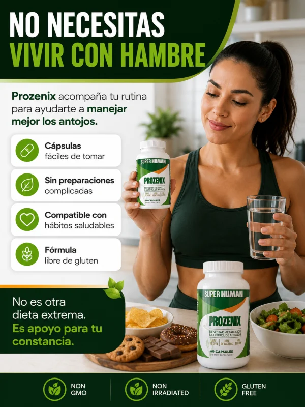 Prozenix Pro Lipozem Capsules – Cápsulas Metabólicas para Control de Antojos y Bienestar Metabólico (60 Cápsulas) – SuperHuman™