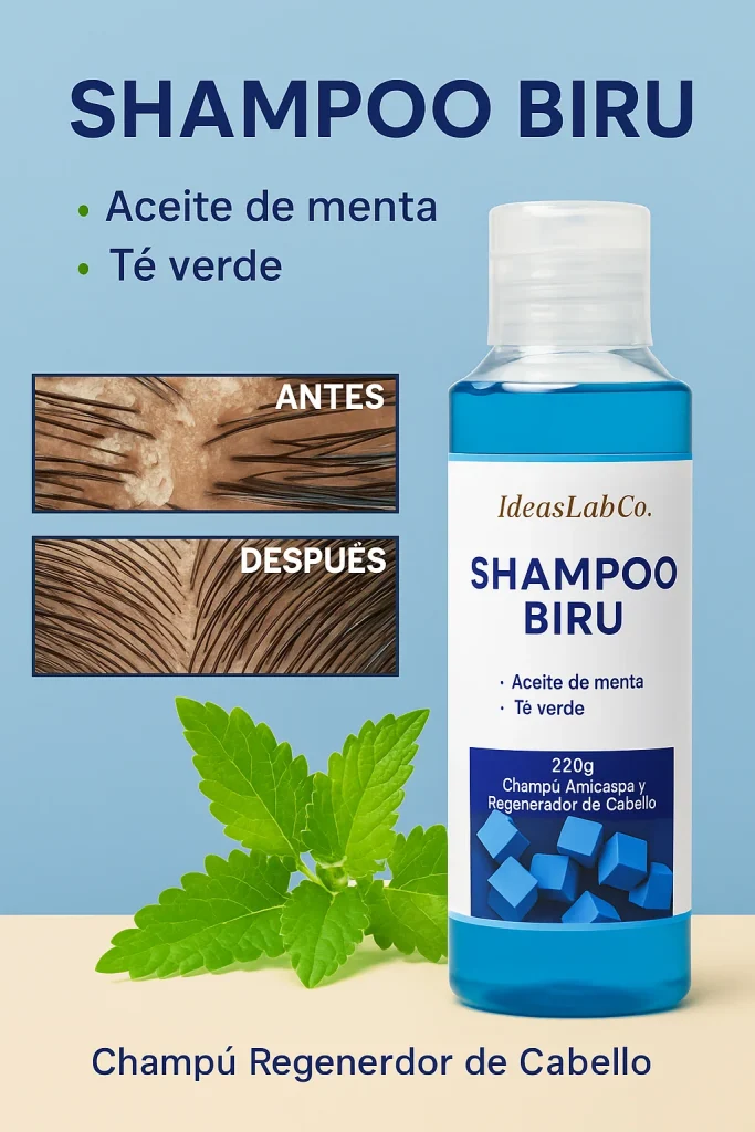 Shampoo Biru™ Anticaspa con Menta y Té Verde