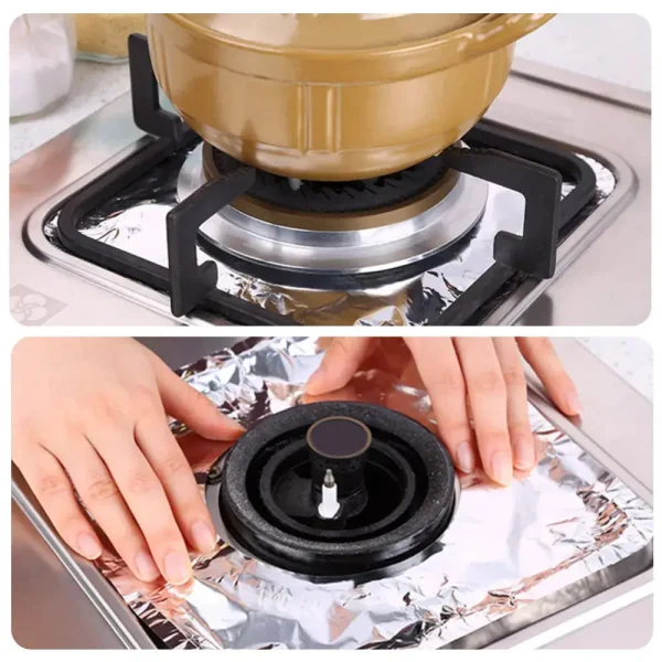 Pack de 12 Protectores de Aluminio para Hornilla de Cocina, imagen 5