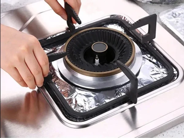 Pack de 12 Protectores de Aluminio para Hornilla de Cocina, imagen 4