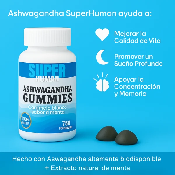Ashwagandha Gummies - Gomitas Funcionales para Reducir el Estrés y Mejorar el Ánimo (Pack 60 Gomitas) – SuperHuman™