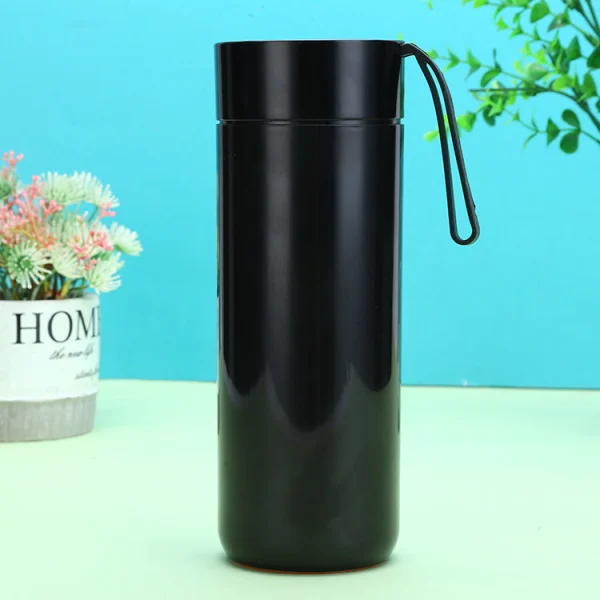 Termo Anti Caidas de Acero Inoxidable 400 ml Negro, imagen 2