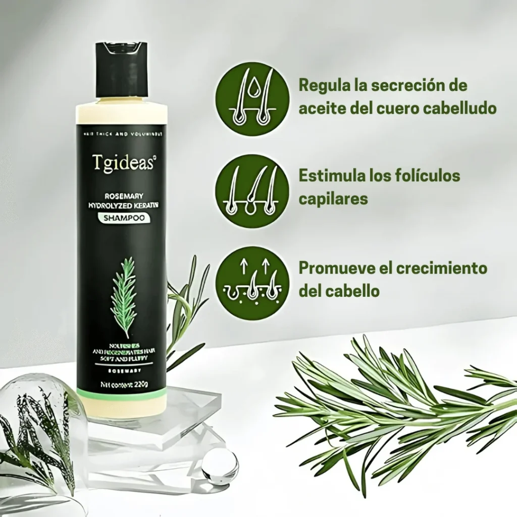 Descubre el poder de un cabello fuerte y vibrante con TgIdeas – Keratina + Romero + Ortiga + Biotina