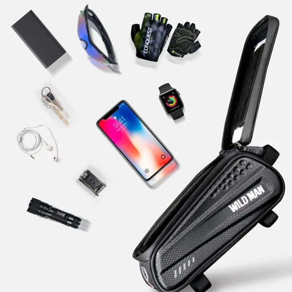 Estuche Negro Impermeable Rígido Porta Celular Bicicleta, imagen 5